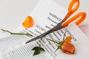 Marriage certificate cut in half